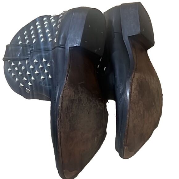 GOLDEN GOOSE STUDDED ANKLE BIKER COWGIRL WESTERN BLACK LEATHER BOOTS SIZE 38 - Picture 5 of 6